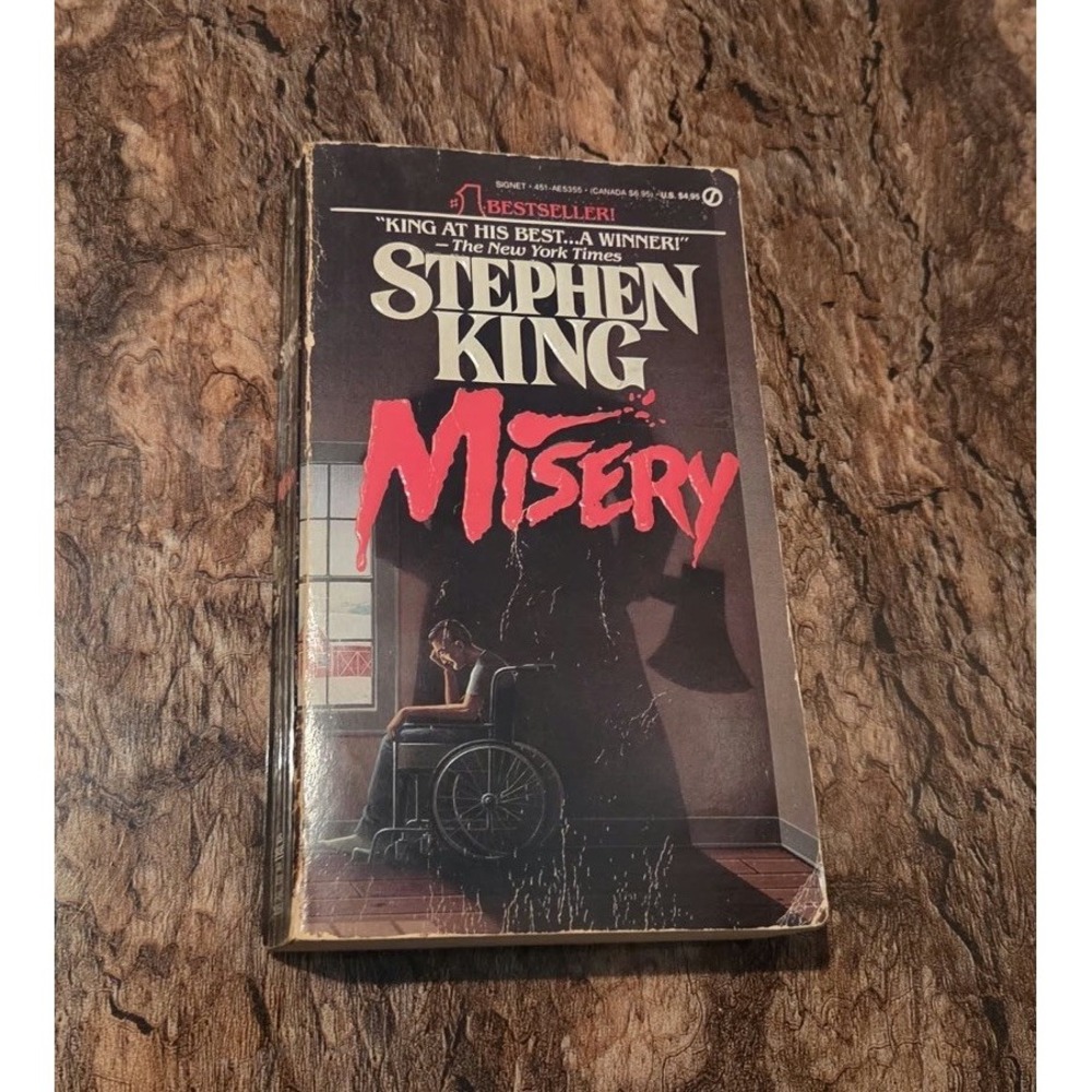 MISERY Stephen King Signet FIRST EDITION 1st Print PB 1988 Romance Cover Insert!